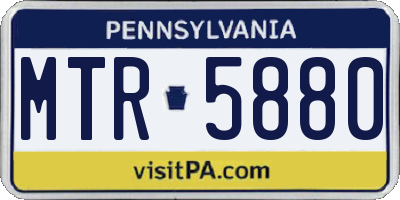 PA license plate MTR5880