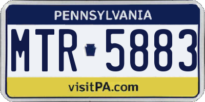 PA license plate MTR5883
