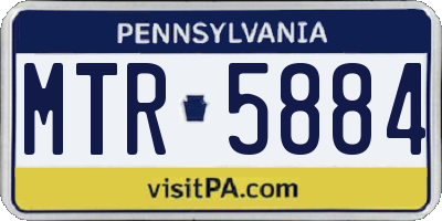 PA license plate MTR5884
