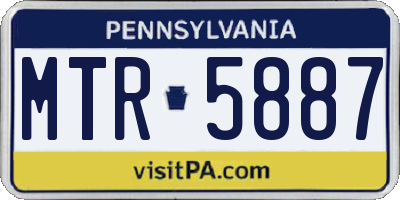 PA license plate MTR5887