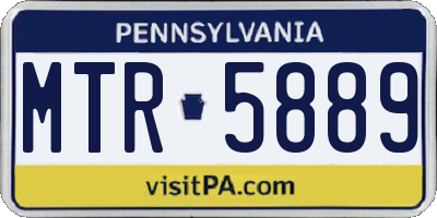 PA license plate MTR5889