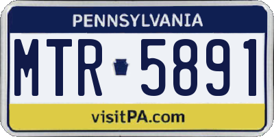 PA license plate MTR5891