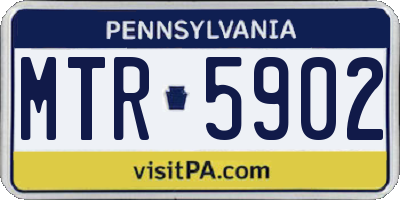 PA license plate MTR5902