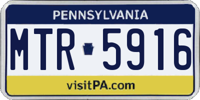 PA license plate MTR5916