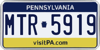 PA license plate MTR5919