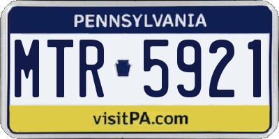 PA license plate MTR5921