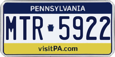 PA license plate MTR5922