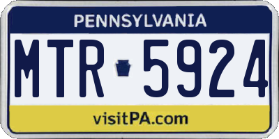 PA license plate MTR5924