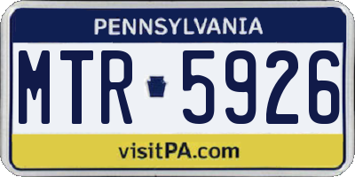 PA license plate MTR5926