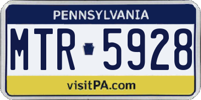 PA license plate MTR5928