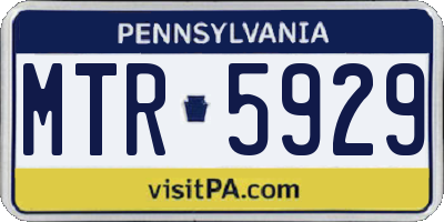 PA license plate MTR5929
