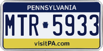 PA license plate MTR5933