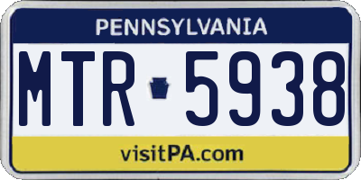 PA license plate MTR5938