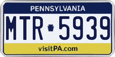 PA license plate MTR5939