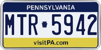 PA license plate MTR5942