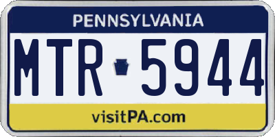 PA license plate MTR5944
