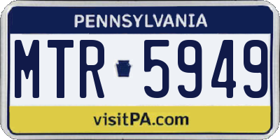 PA license plate MTR5949