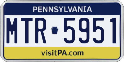 PA license plate MTR5951