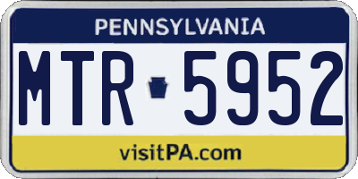 PA license plate MTR5952