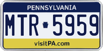 PA license plate MTR5959