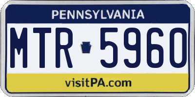 PA license plate MTR5960