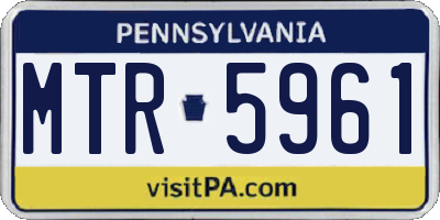 PA license plate MTR5961