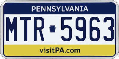 PA license plate MTR5963