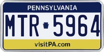 PA license plate MTR5964