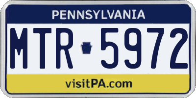 PA license plate MTR5972