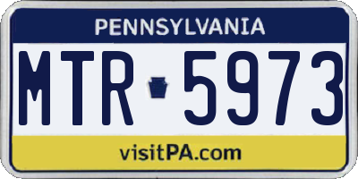 PA license plate MTR5973