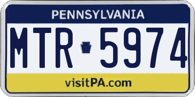 PA license plate MTR5974
