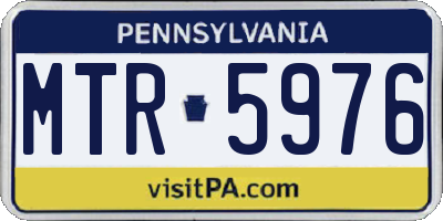 PA license plate MTR5976