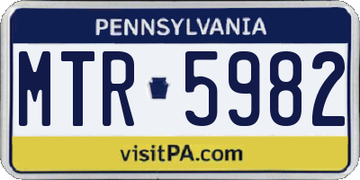 PA license plate MTR5982