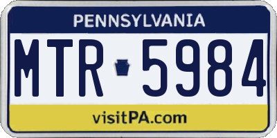 PA license plate MTR5984