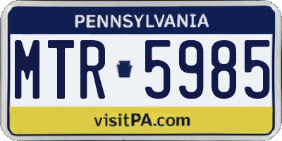 PA license plate MTR5985