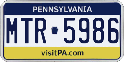 PA license plate MTR5986