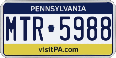 PA license plate MTR5988