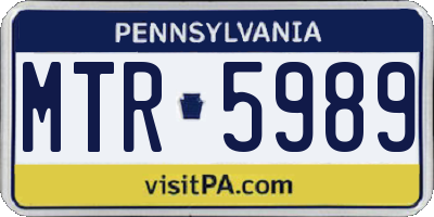 PA license plate MTR5989