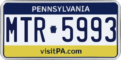 PA license plate MTR5993