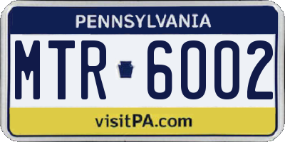PA license plate MTR6002