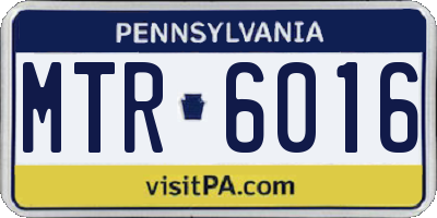 PA license plate MTR6016
