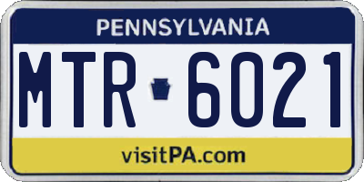 PA license plate MTR6021