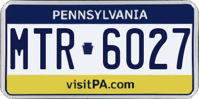 PA license plate MTR6027