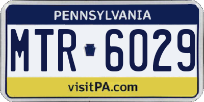 PA license plate MTR6029