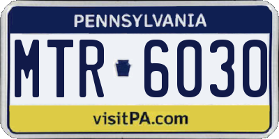 PA license plate MTR6030