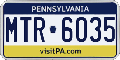 PA license plate MTR6035