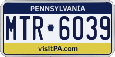 PA license plate MTR6039