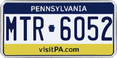 PA license plate MTR6052