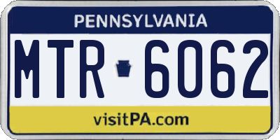 PA license plate MTR6062