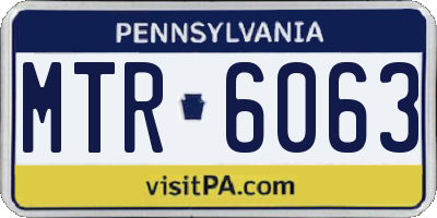 PA license plate MTR6063